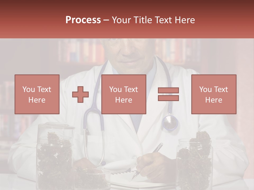 A Man In A Lab Coat Writing On A Piece Of Paper PowerPoint Template