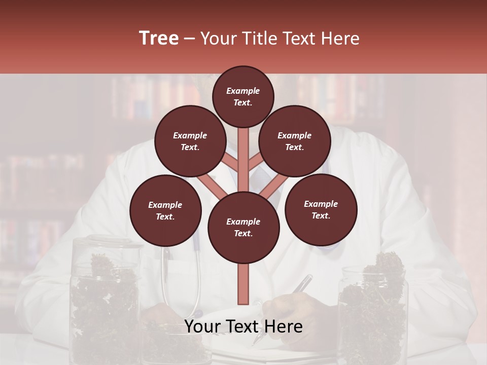A Man In A Lab Coat Writing On A Piece Of Paper PowerPoint Template