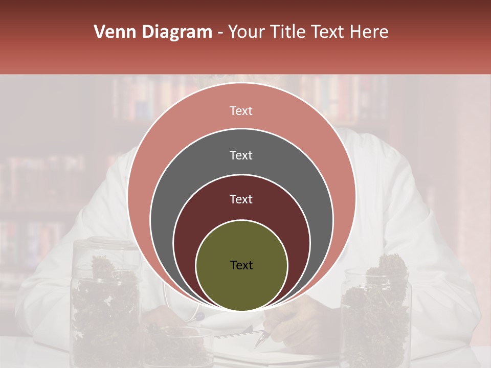 A Man In A Lab Coat Writing On A Piece Of Paper PowerPoint Template