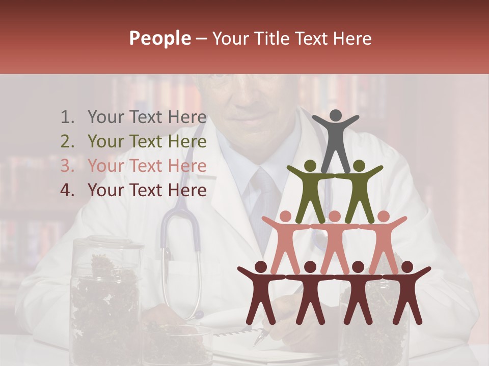 A Man In A Lab Coat Writing On A Piece Of Paper PowerPoint Template