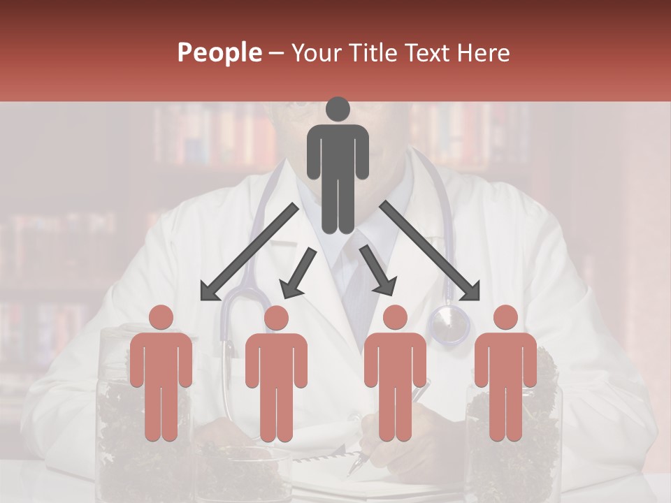 A Man In A Lab Coat Writing On A Piece Of Paper PowerPoint Template