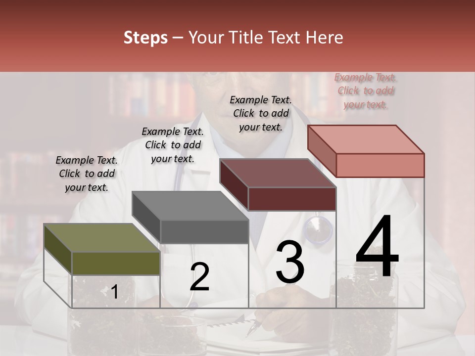 A Man In A Lab Coat Writing On A Piece Of Paper PowerPoint Template