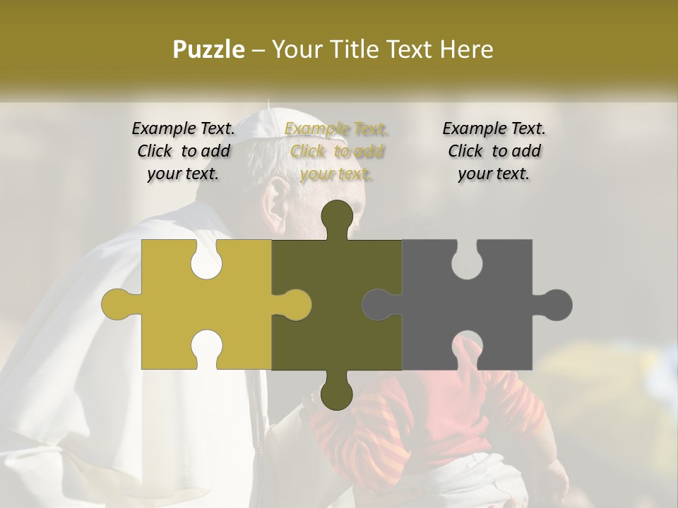 A Man Kissing A Small Child In Front Of A Building PowerPoint Template