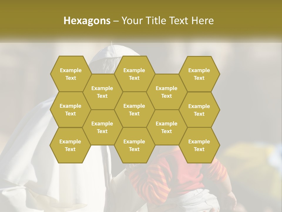 A Man Kissing A Small Child In Front Of A Building PowerPoint Template