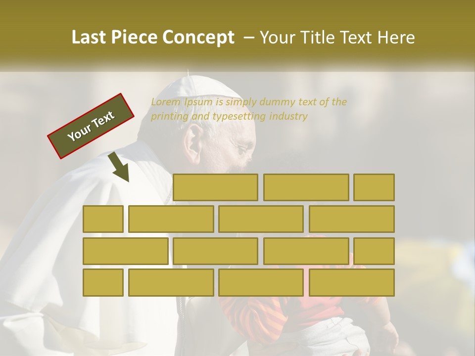 A Man Kissing A Small Child In Front Of A Building PowerPoint Template