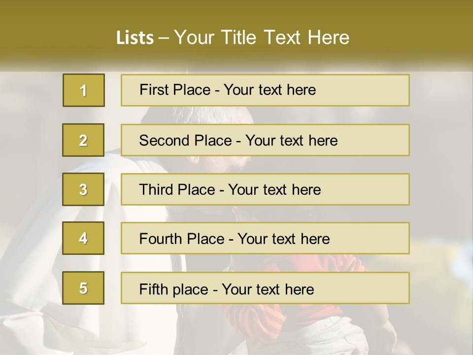 A Man Kissing A Small Child In Front Of A Building PowerPoint Template