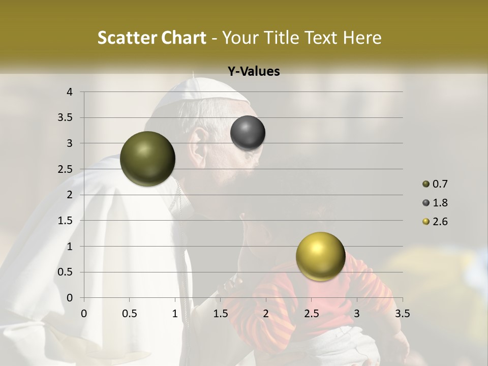 A Man Kissing A Small Child In Front Of A Building PowerPoint Template