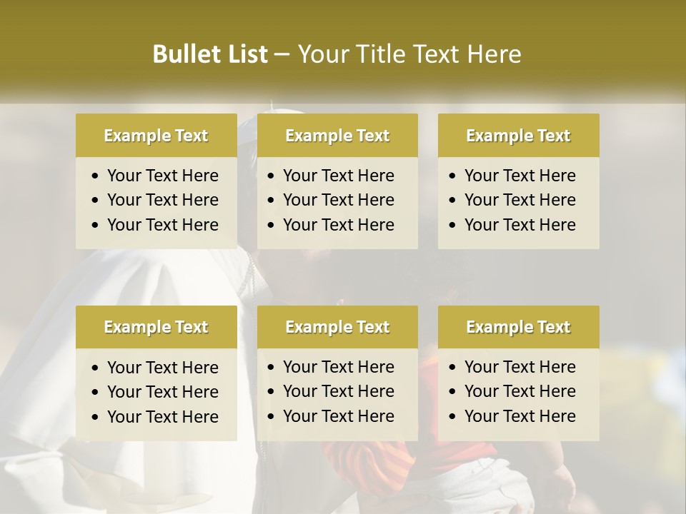 A Man Kissing A Small Child In Front Of A Building PowerPoint Template