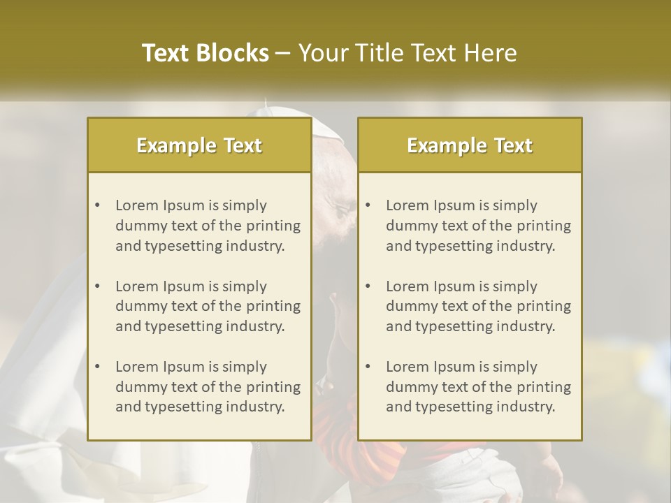 A Man Kissing A Small Child In Front Of A Building PowerPoint Template