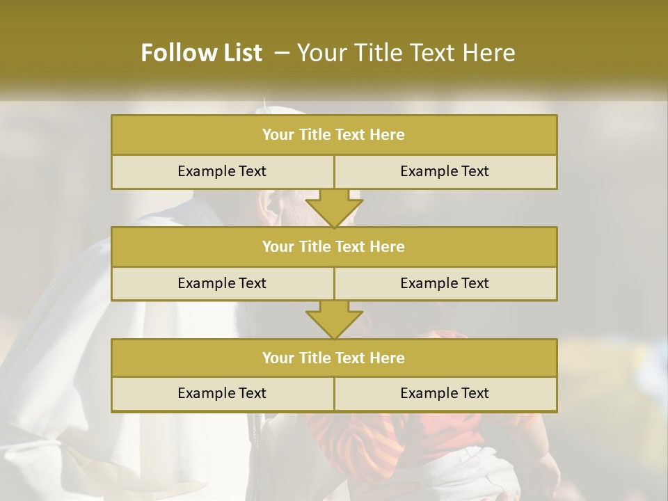 A Man Kissing A Small Child In Front Of A Building PowerPoint Template