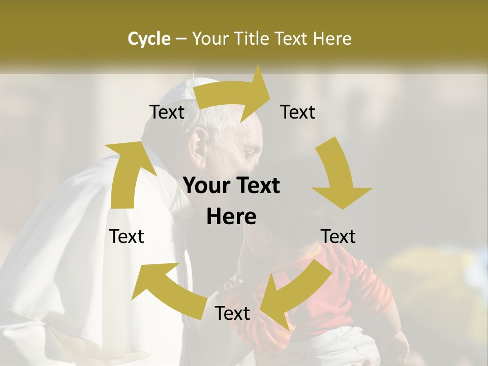 A Man Kissing A Small Child In Front Of A Building PowerPoint Template