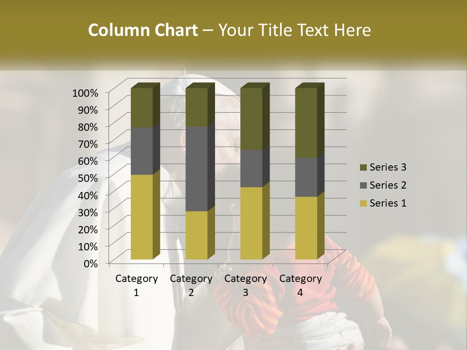 A Man Kissing A Small Child In Front Of A Building PowerPoint Template
