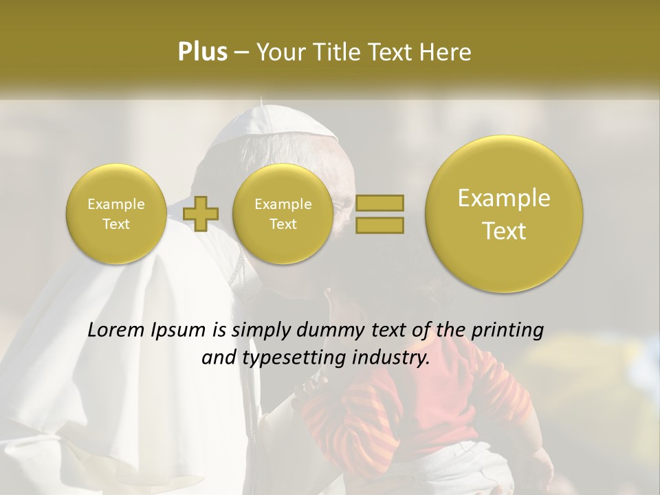 A Man Kissing A Small Child In Front Of A Building PowerPoint Template