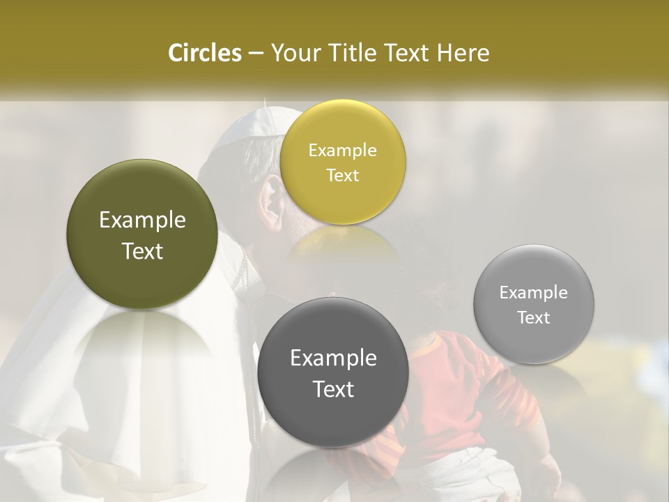 A Man Kissing A Small Child In Front Of A Building PowerPoint Template