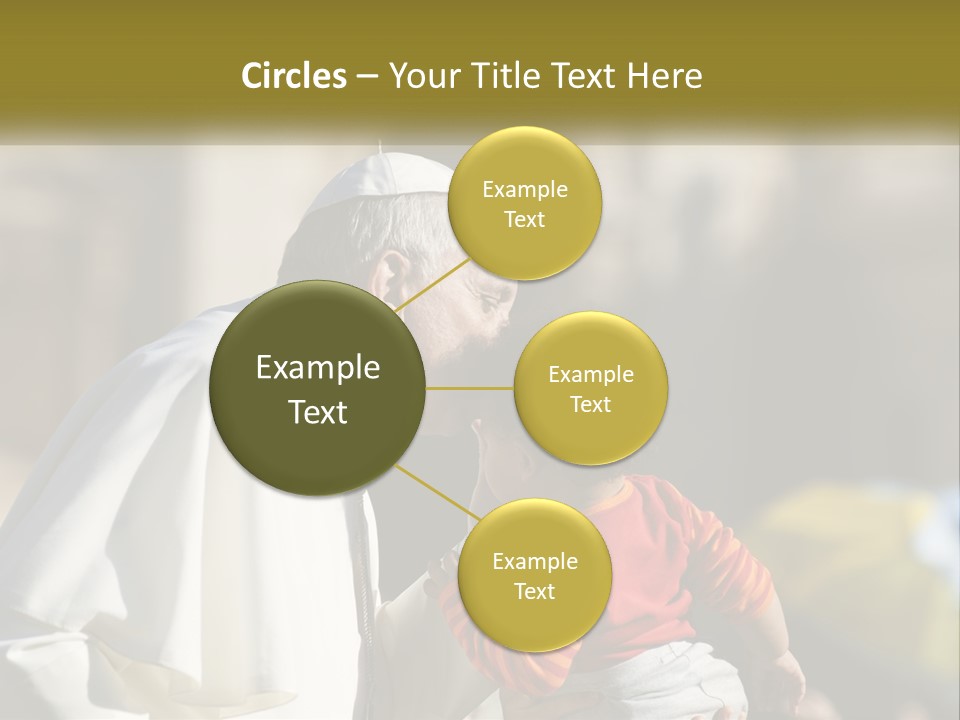 A Man Kissing A Small Child In Front Of A Building PowerPoint Template