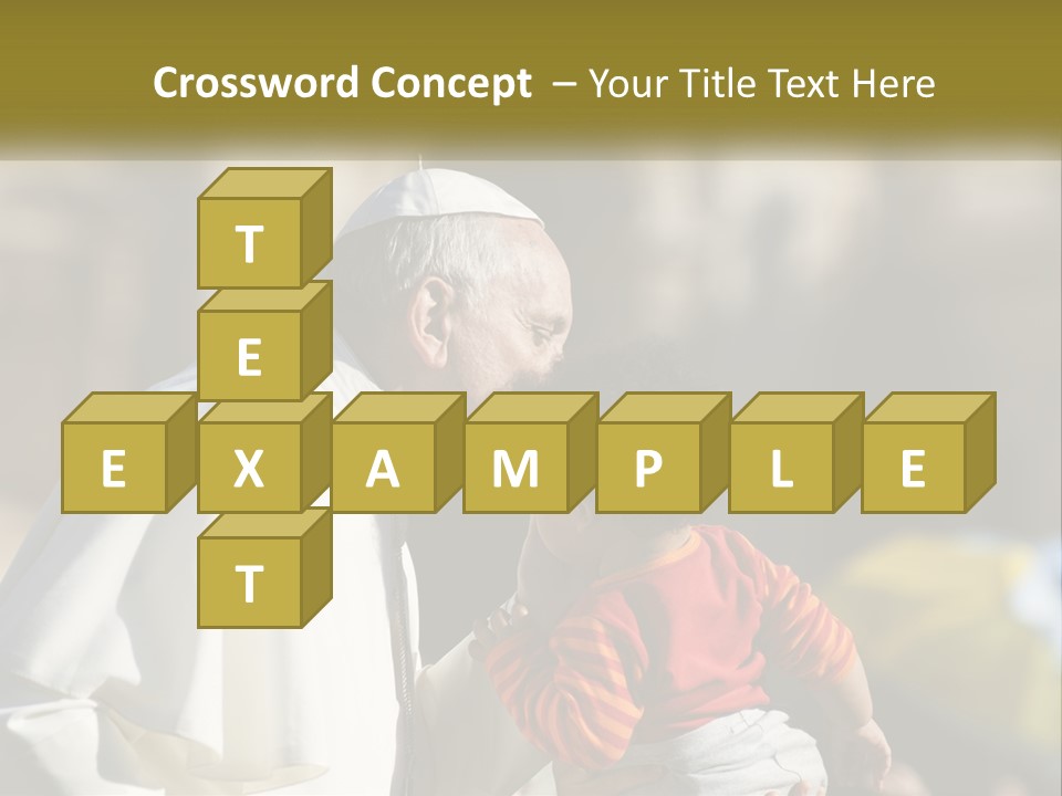 A Man Kissing A Small Child In Front Of A Building PowerPoint Template