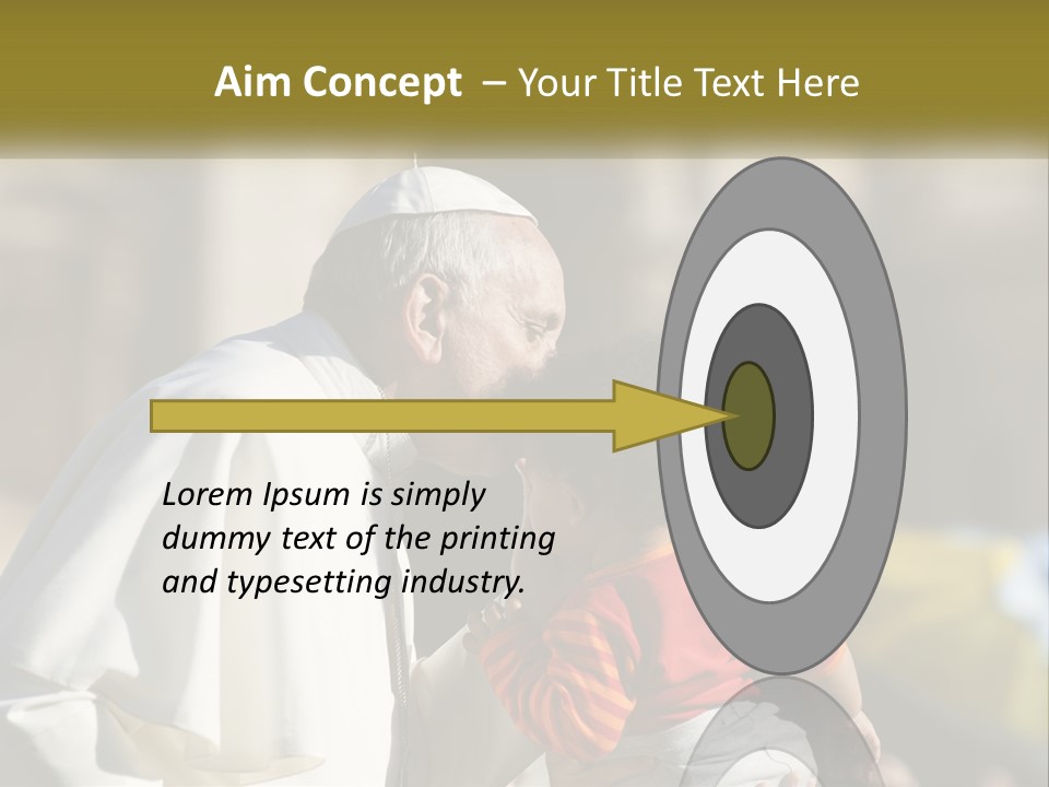 A Man Kissing A Small Child In Front Of A Building PowerPoint Template