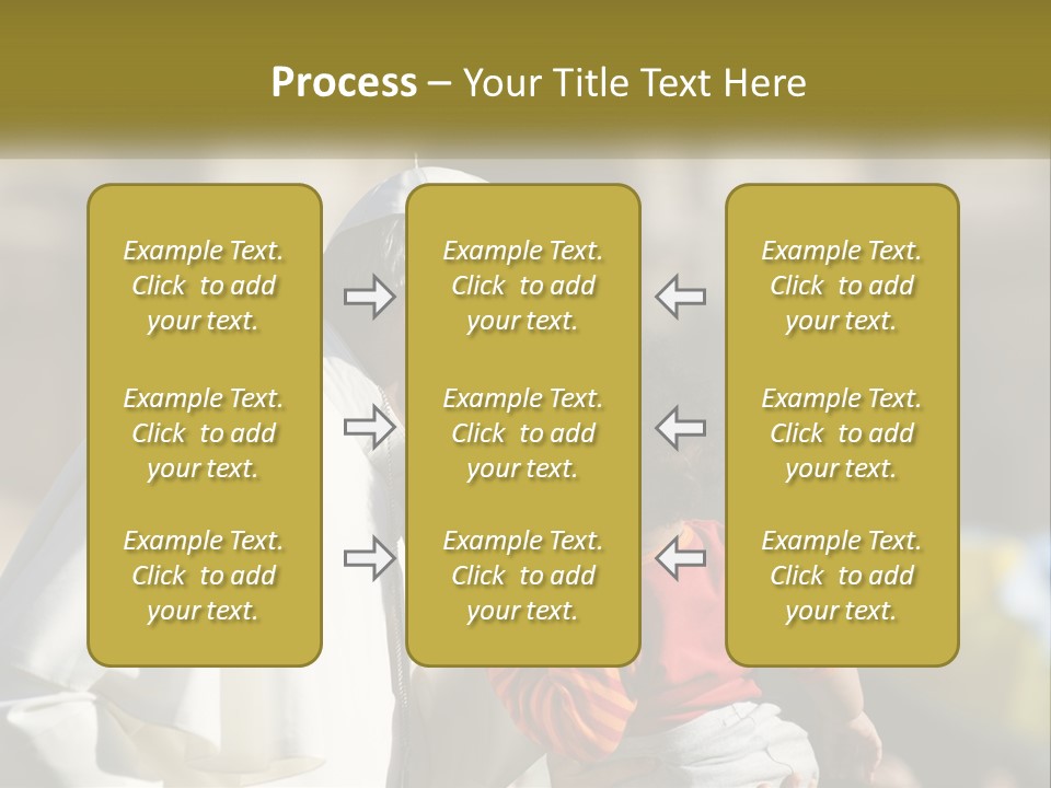 A Man Kissing A Small Child In Front Of A Building PowerPoint Template