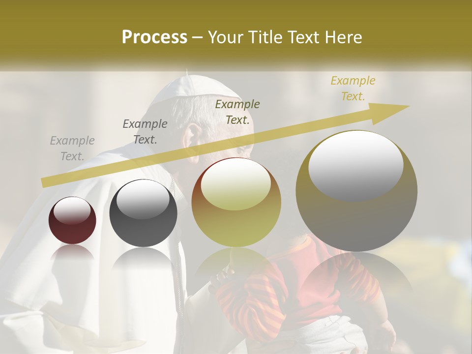 A Man Kissing A Small Child In Front Of A Building PowerPoint Template