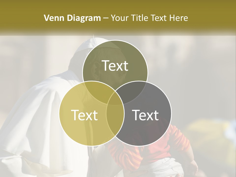 A Man Kissing A Small Child In Front Of A Building PowerPoint Template