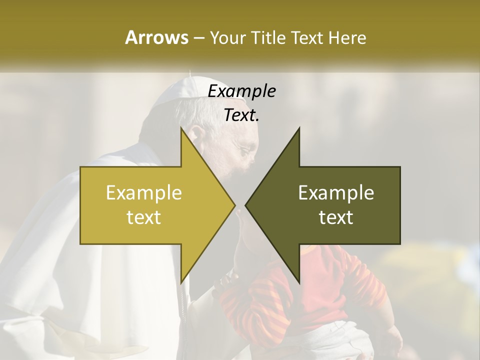 A Man Kissing A Small Child In Front Of A Building PowerPoint Template