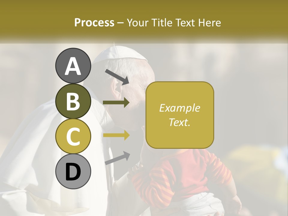 A Man Kissing A Small Child In Front Of A Building PowerPoint Template