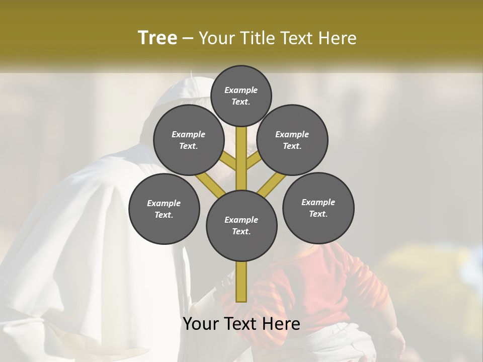 A Man Kissing A Small Child In Front Of A Building PowerPoint Template