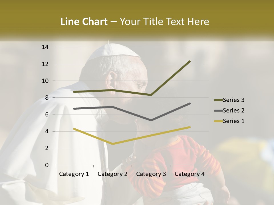 A Man Kissing A Small Child In Front Of A Building PowerPoint Template