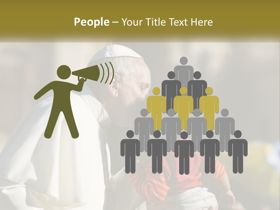 A Man Kissing A Small Child In Front Of A Building PowerPoint Template