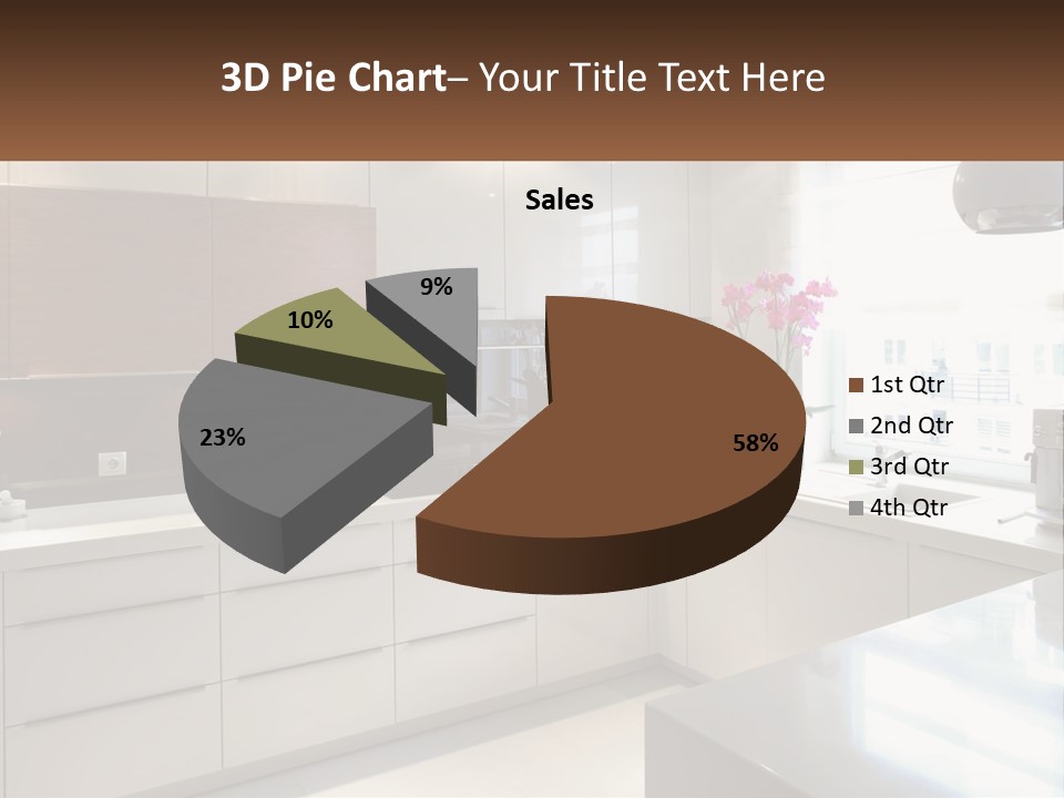 A Kitchen With White Cabinets And A Black Counter Top PowerPoint Template