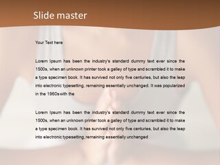 A Woman Sitting In A Yoga Position With Her Hands Together PowerPoint Template
