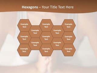 A Woman Sitting In A Yoga Position With Her Hands Together PowerPoint Template