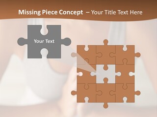 A Woman Sitting In A Yoga Position With Her Hands Together PowerPoint Template