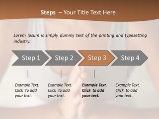 A Woman Sitting In A Yoga Position With Her Hands Together PowerPoint Template