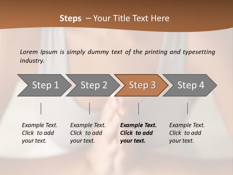 A Woman Sitting In A Yoga Position With Her Hands Together PowerPoint Template