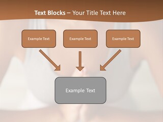 A Woman Sitting In A Yoga Position With Her Hands Together PowerPoint Template