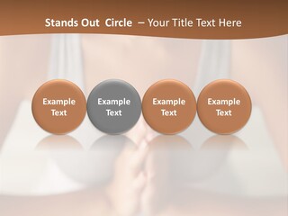 A Woman Sitting In A Yoga Position With Her Hands Together PowerPoint Template