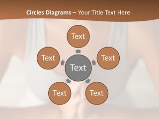 A Woman Sitting In A Yoga Position With Her Hands Together PowerPoint Template