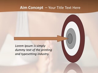 A Woman Sitting In A Yoga Position With Her Hands Together PowerPoint Template