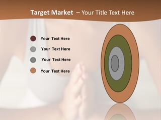 A Woman Sitting In A Yoga Position With Her Hands Together PowerPoint Template