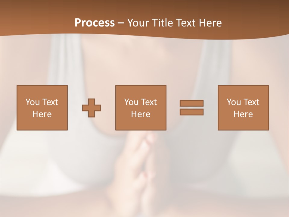 A Woman Sitting In A Yoga Position With Her Hands Together PowerPoint Template
