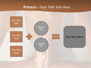 A Woman Sitting In A Yoga Position With Her Hands Together PowerPoint Template