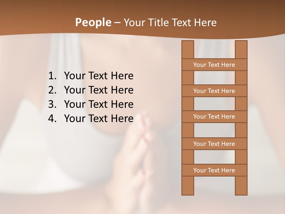 A Woman Sitting In A Yoga Position With Her Hands Together PowerPoint Template
