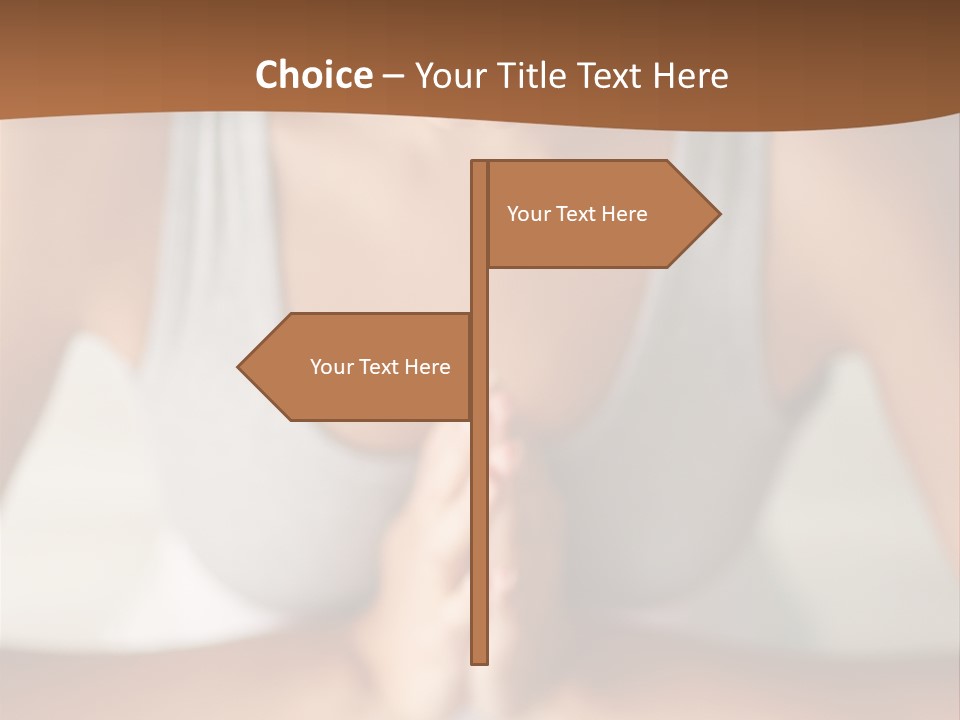 A Woman Sitting In A Yoga Position With Her Hands Together PowerPoint Template