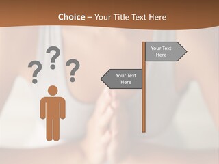 A Woman Sitting In A Yoga Position With Her Hands Together PowerPoint Template