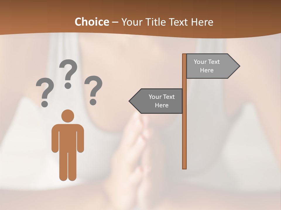 A Woman Sitting In A Yoga Position With Her Hands Together PowerPoint Template