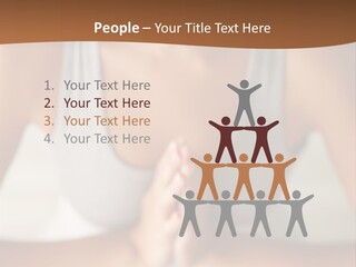 A Woman Sitting In A Yoga Position With Her Hands Together PowerPoint Template