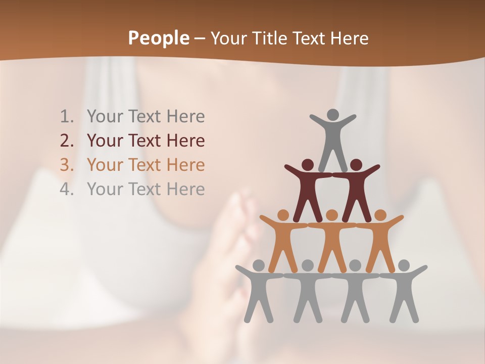 A Woman Sitting In A Yoga Position With Her Hands Together PowerPoint Template