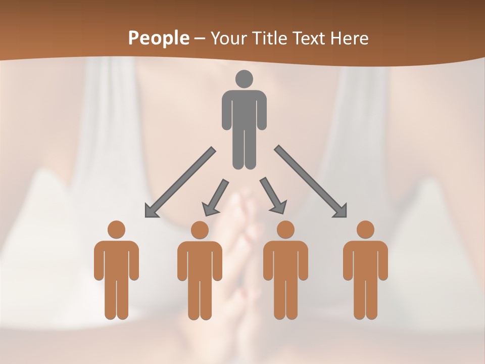 A Woman Sitting In A Yoga Position With Her Hands Together PowerPoint Template