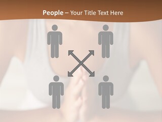 A Woman Sitting In A Yoga Position With Her Hands Together PowerPoint Template